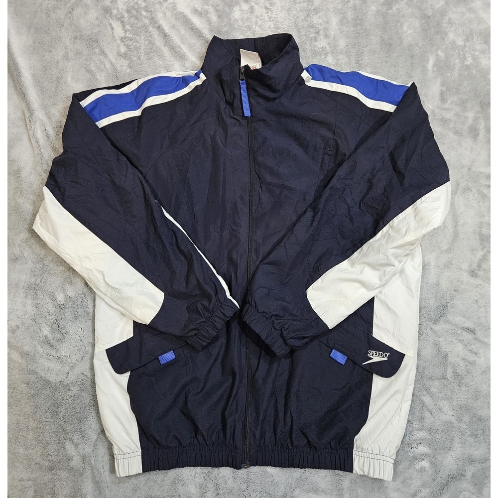 Vintage Men's Speedo Full Zip Lined Windbreaker Jacket Oversized Small
